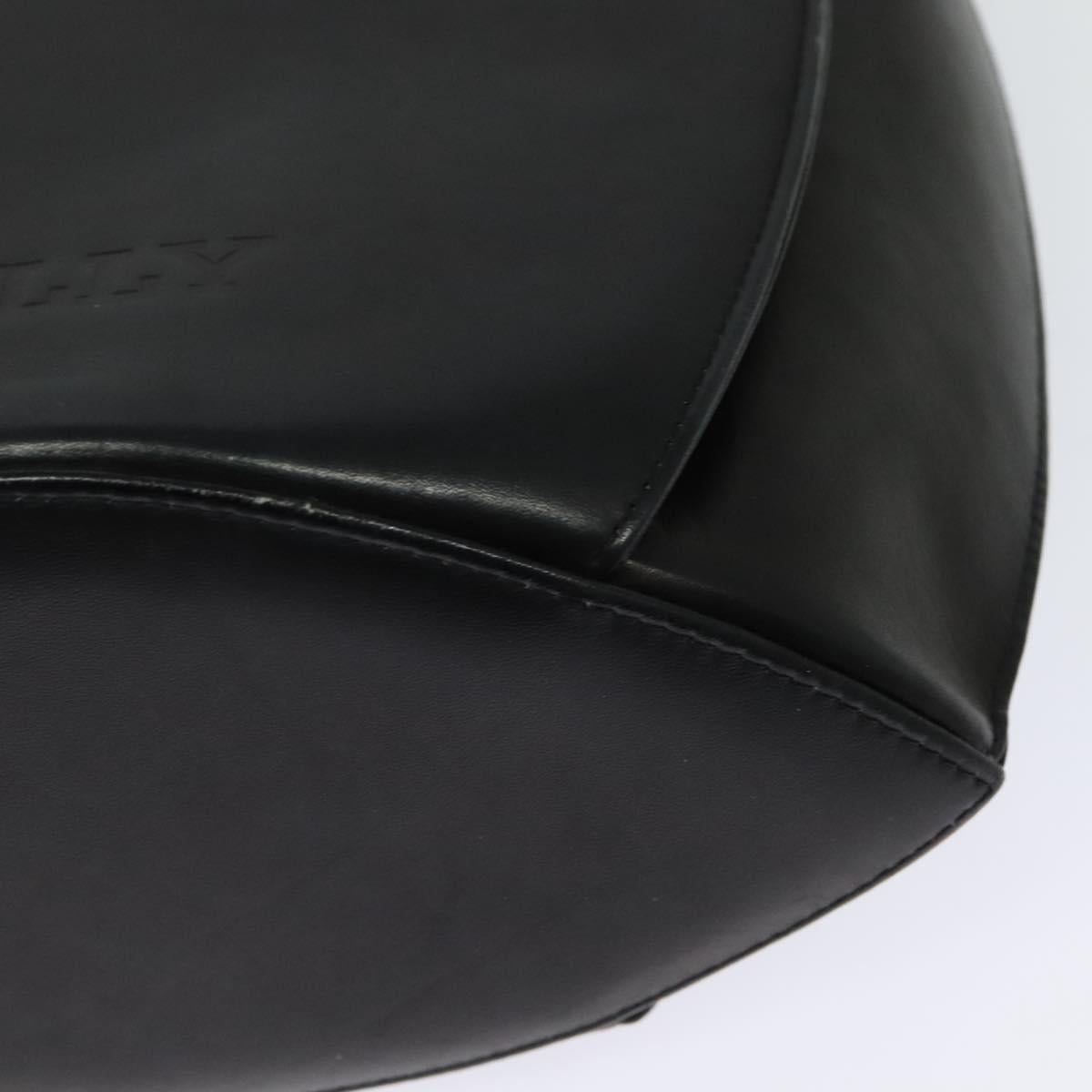 BALLY Hand Bag Leather Black Gold Auth BA2567