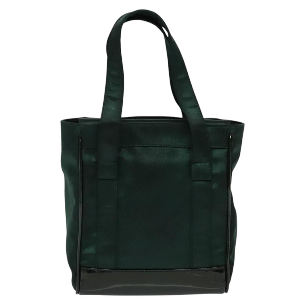 GUCCI Hand Bag Satin Khaki Silver 000 2854 0500 5 Auth BA2579