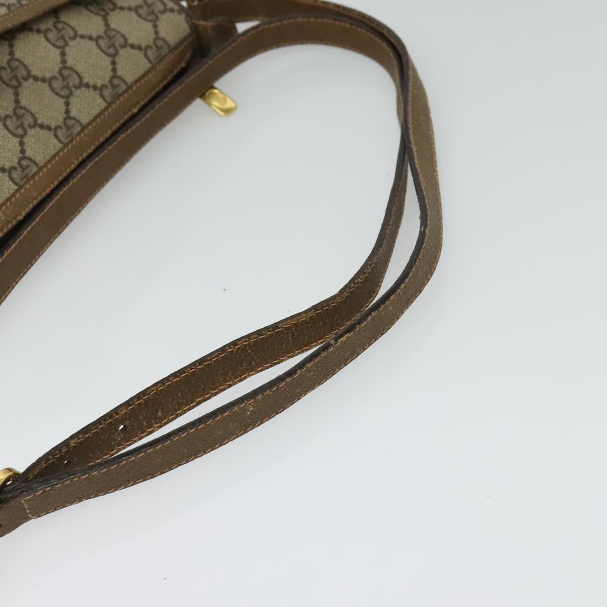 GUCCI GG Supreme Web Sherry Line Bag PVC Beige Gold 89 02 032 Auth BA2611