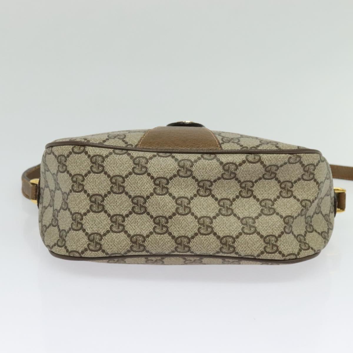 GUCCI GG Supreme Web Sherry Line Bag PVC Beige Gold 89 02 032 Auth BA2611