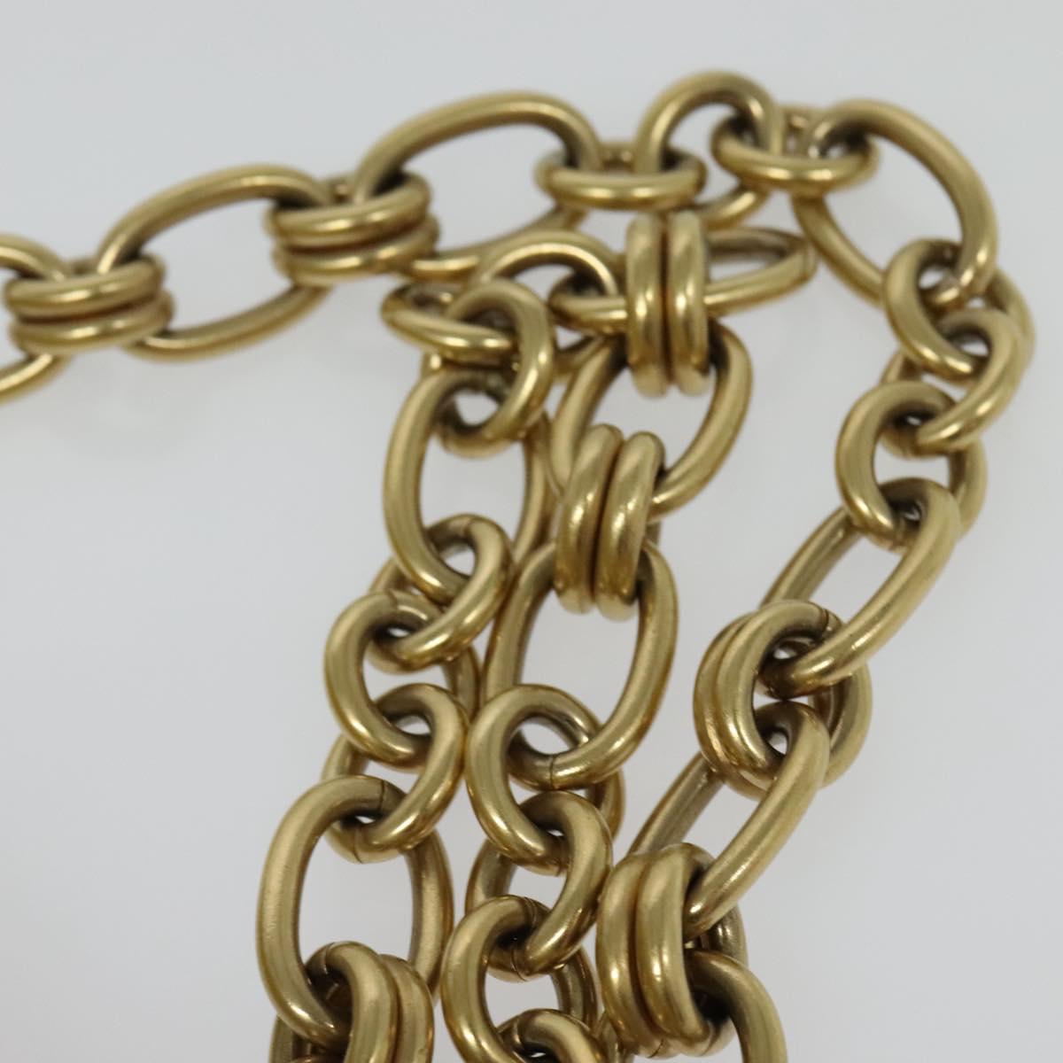 Salvatore Ferragamo Vala Chain Shoulder Bag Leather Gold Auth BA2630