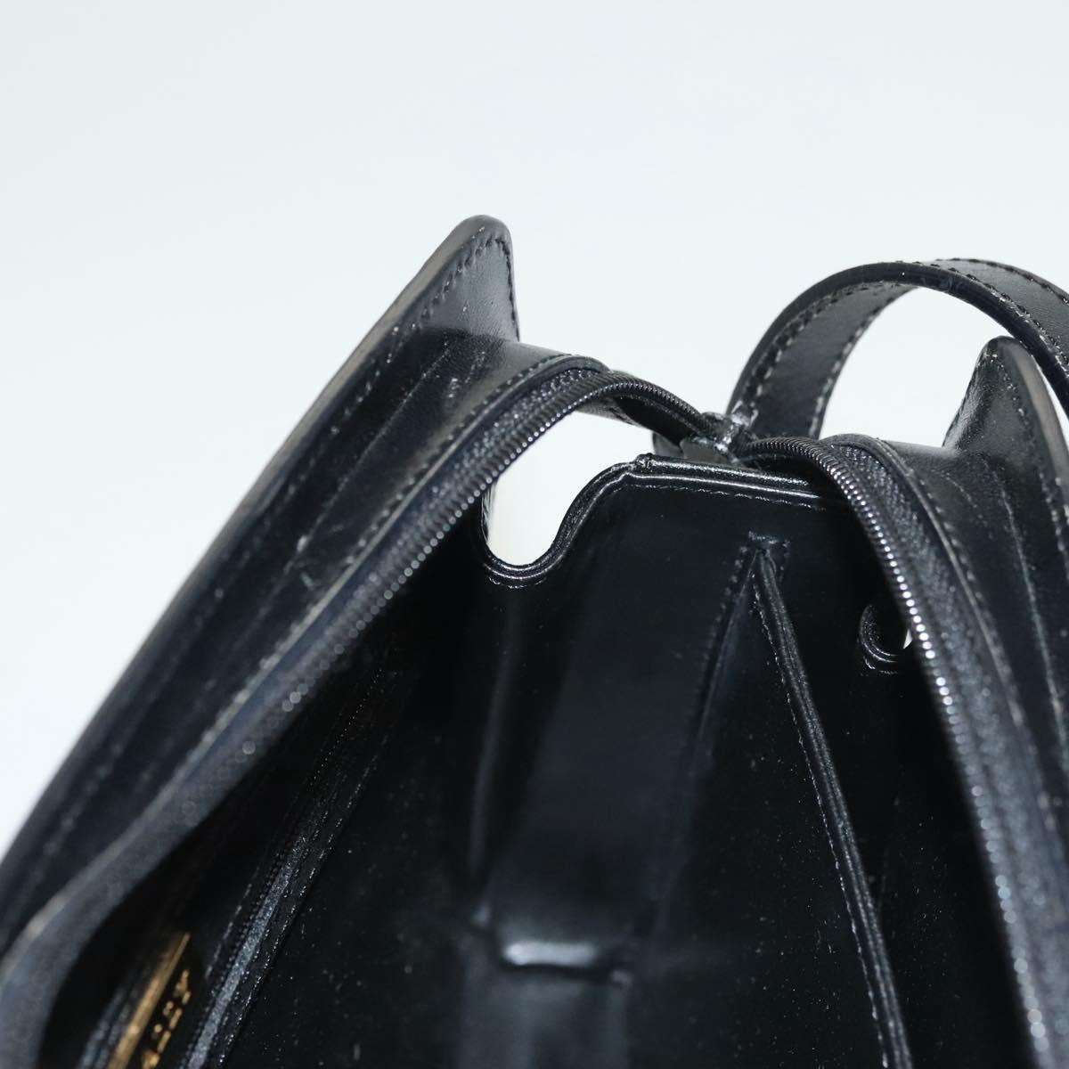 BALLY Shoulder Bag Leather Black Gold Auth BA2644