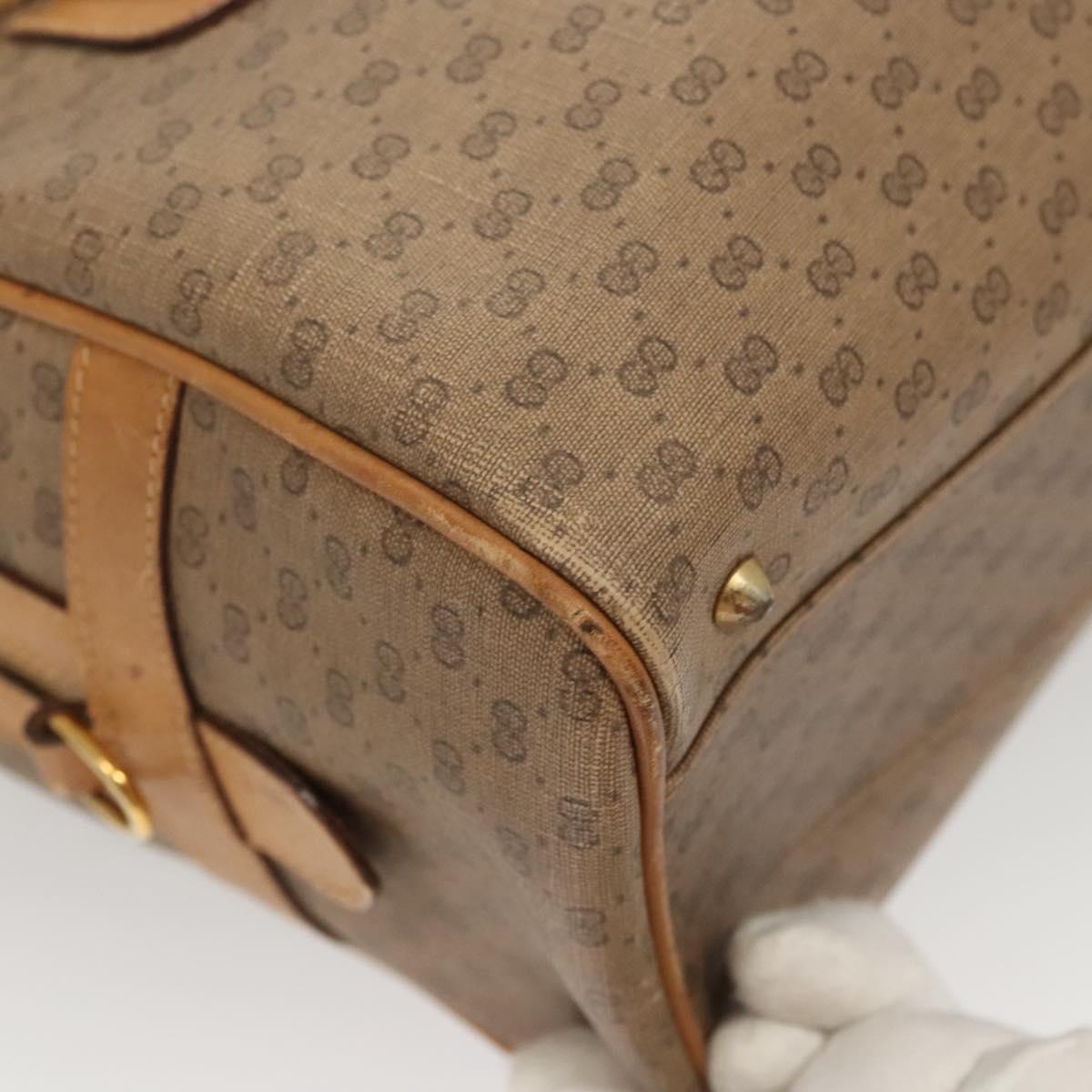 GUCCI Micro GG Supreme Hand Bag PVC Leather Brown Gold 002 101 4422 Auth BA2652