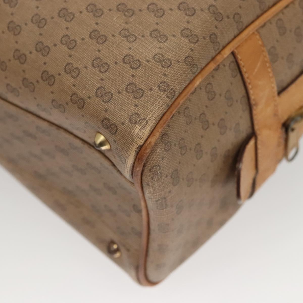 GUCCI Micro GG Supreme Hand Bag PVC Leather Brown Gold 002 101 4422 Auth BA2652