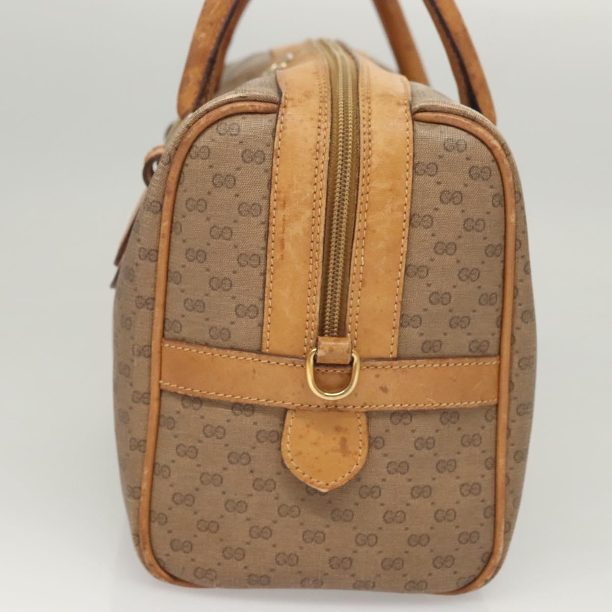 GUCCI Micro GG Supreme Hand Bag PVC Leather Brown Gold 002 101 4422 Auth BA2652