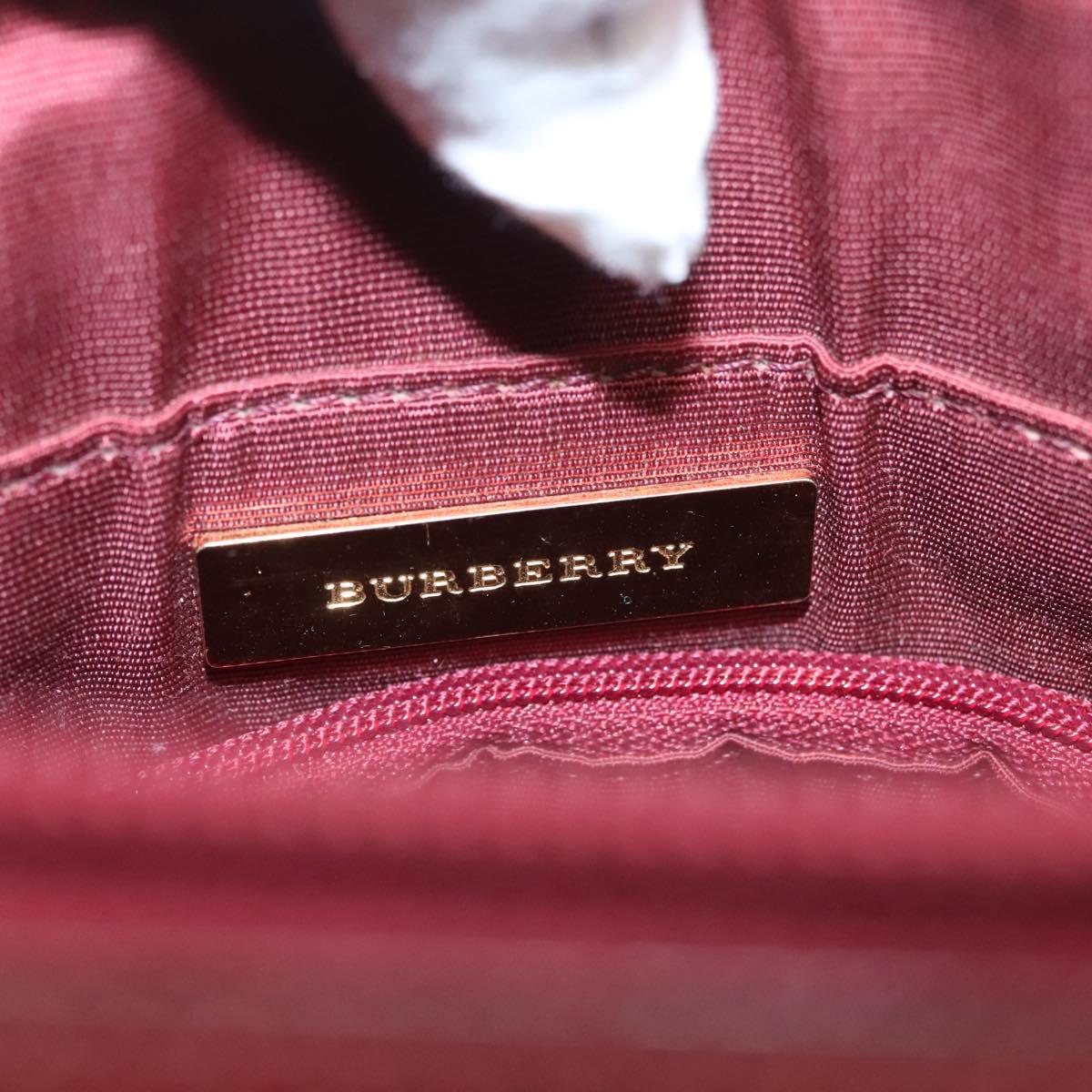 BURBERRY Nova Check Hand Bag Canvas Beige Gold Auth BA2673