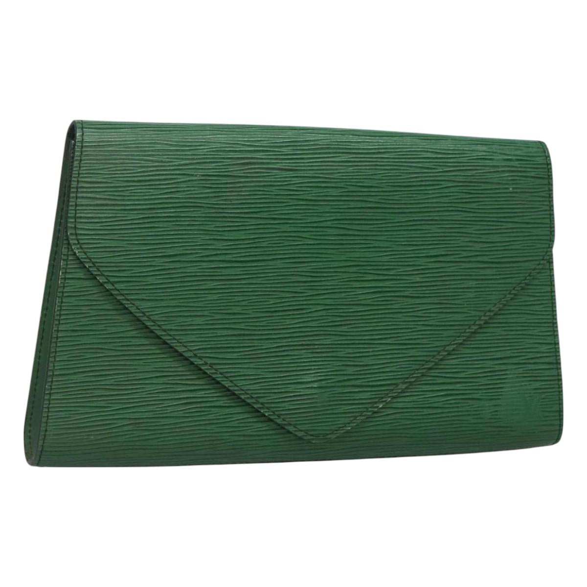 LOUIS VUITTON Epi Art Deco Clutch Bag Green M52634 LV Auth BA2685