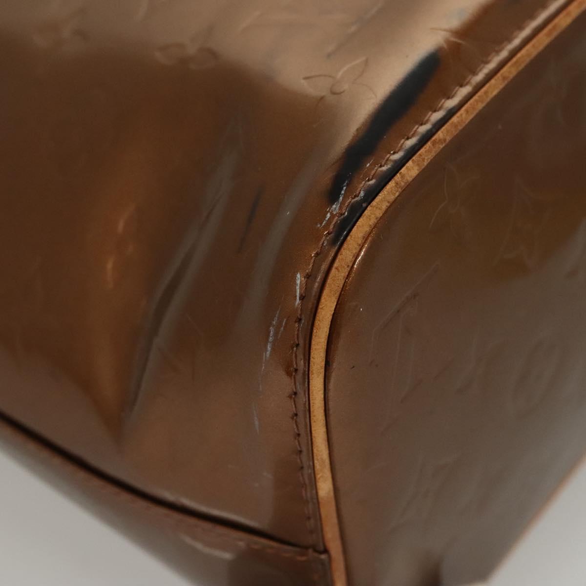 LOUIS VUITTON Monogram Vernis Houston Hand Bag Bronze M91122 LV Auth BA2687