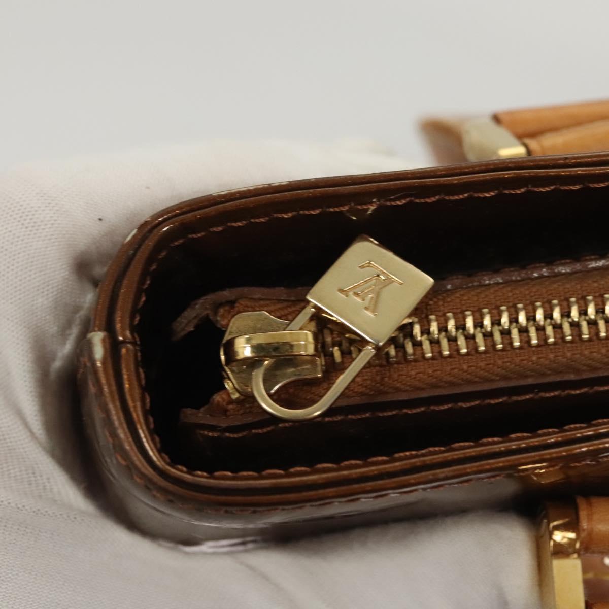 LOUIS VUITTON Monogram Vernis Houston Hand Bag Bronze M91122 LV Auth BA2687