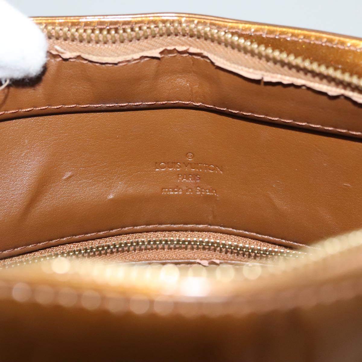 LOUIS VUITTON Monogram Vernis Houston Hand Bag Bronze M91122 LV Auth BA2687