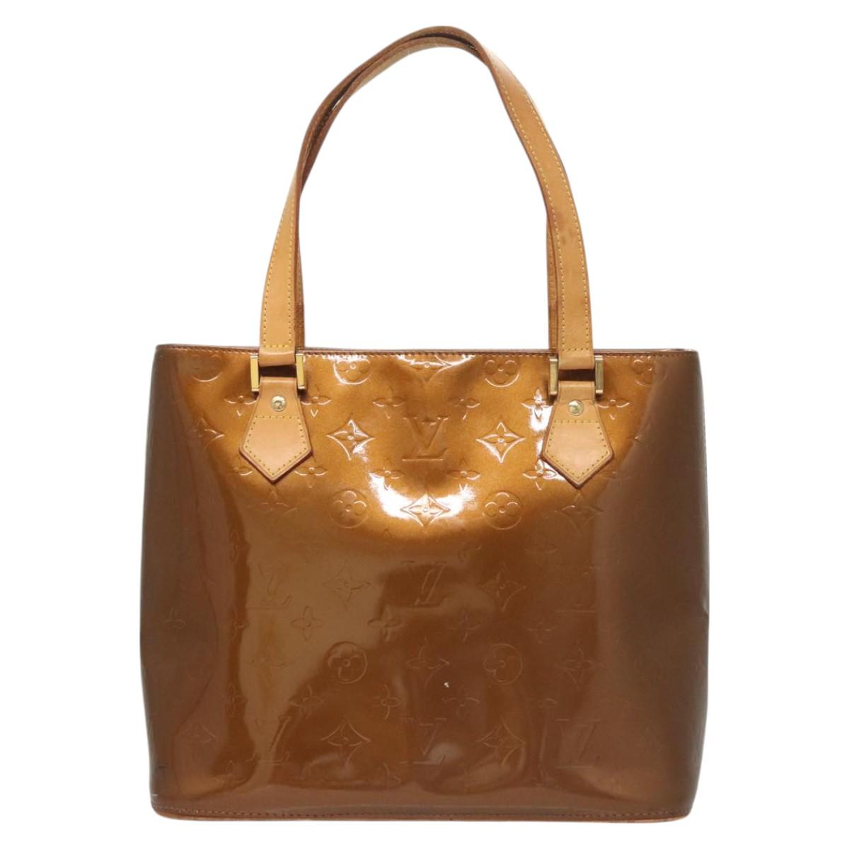 LOUIS VUITTON Monogram Vernis Houston Hand Bag Bronze M91122 LV Auth BA2687