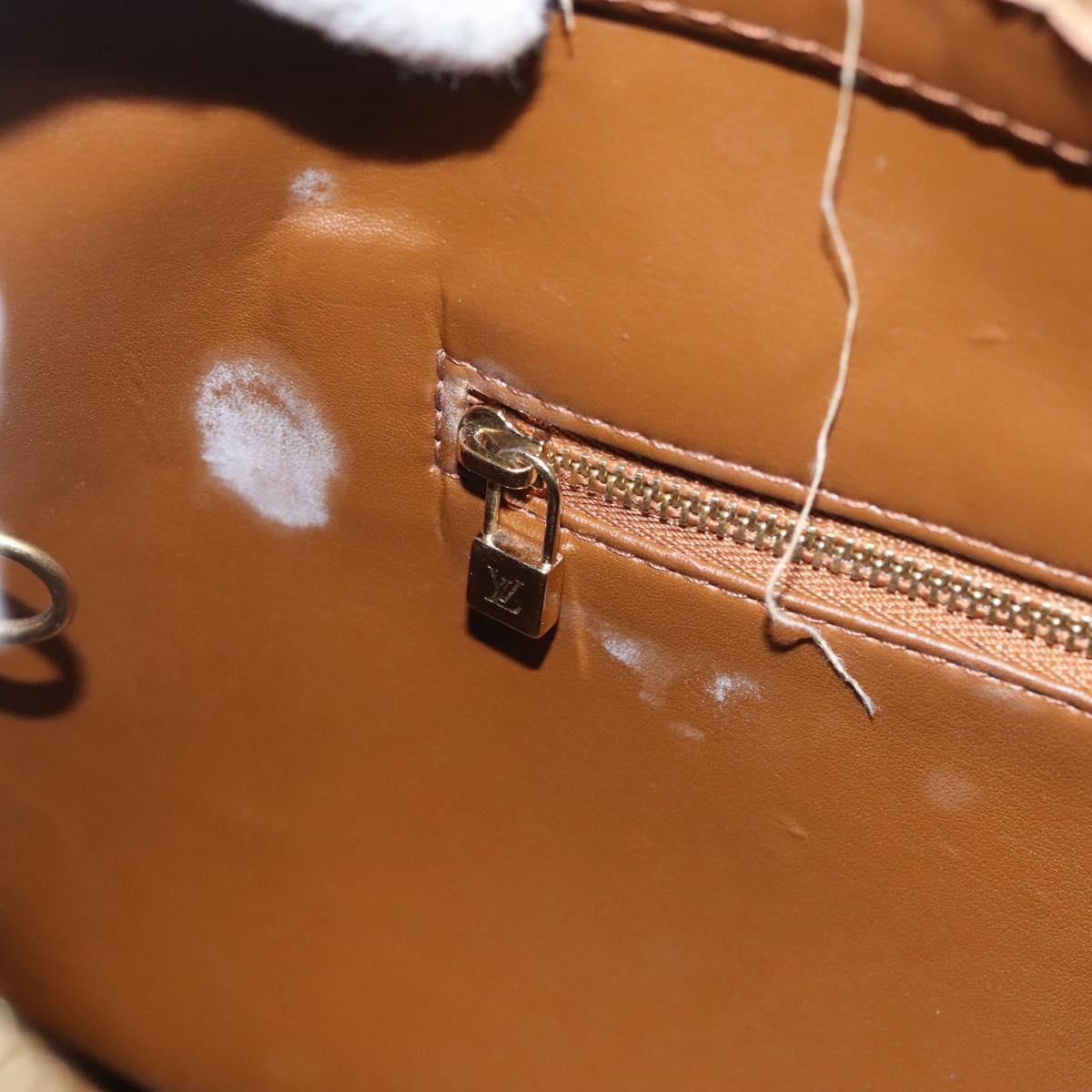 LOUIS VUITTON Monogram Vernis Houston Hand Bag Bronze M91122 LV Auth BA2687