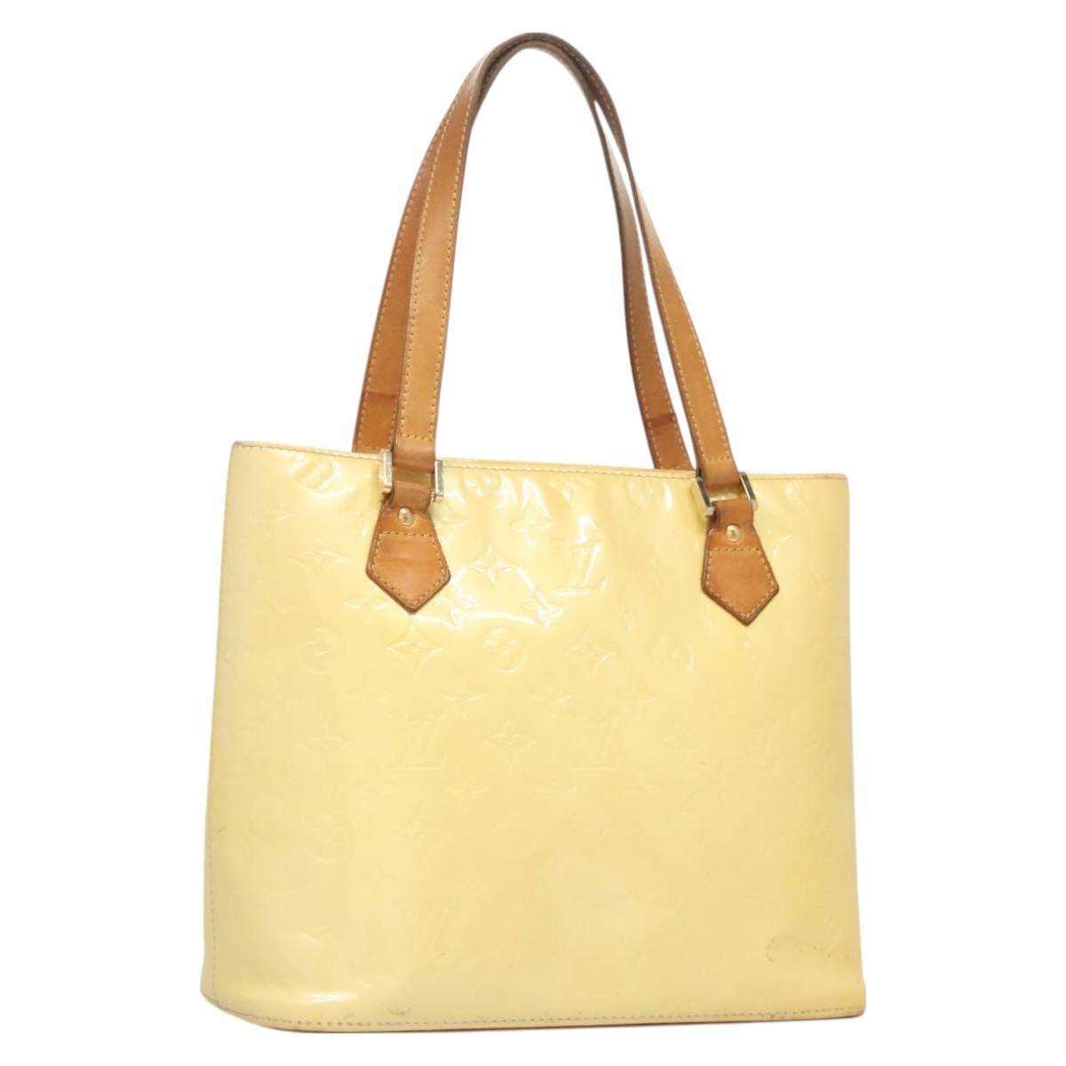 LOUIS VUITTON Monogram Vernis Houston Hand Bag Perle M91342 LV Auth BA2688