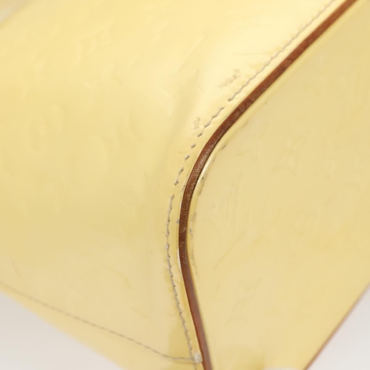 LOUIS VUITTON Monogram Vernis Houston Hand Bag Perle M91342 LV Auth BA2688