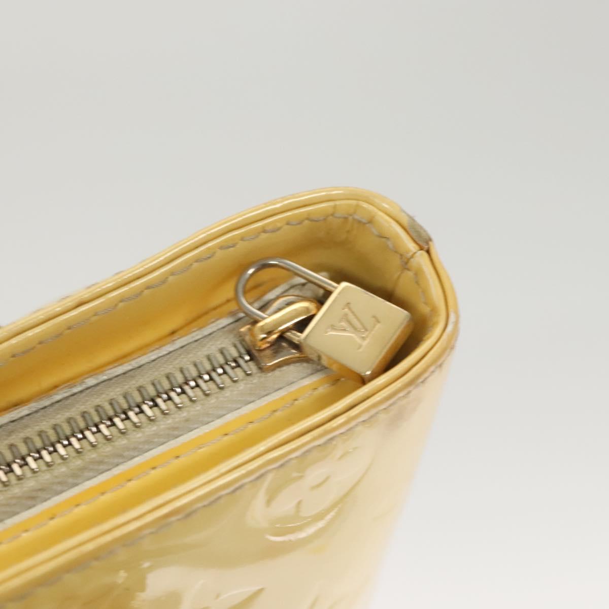 LOUIS VUITTON Monogram Vernis Houston Hand Bag Perle M91342 LV Auth BA2688