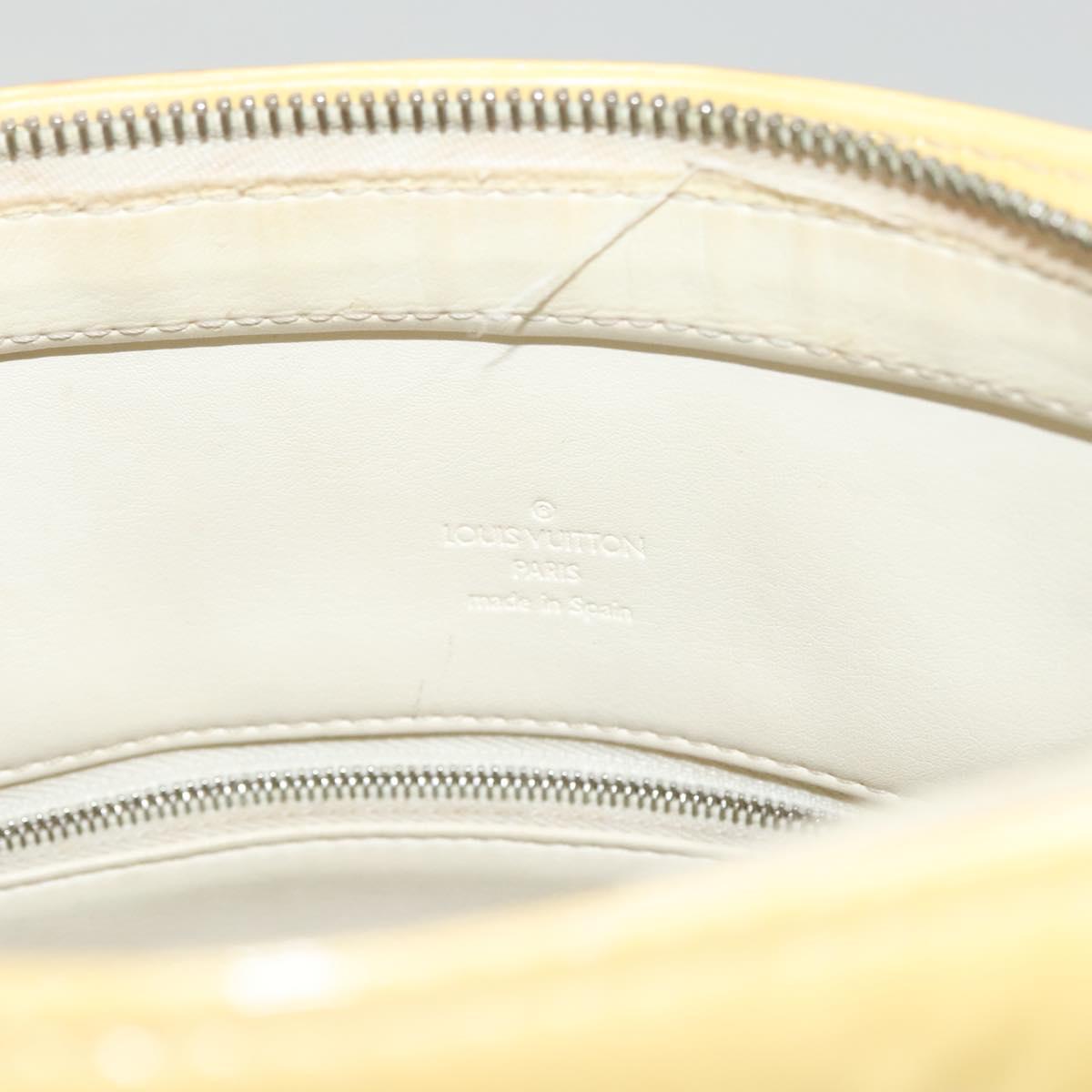 LOUIS VUITTON Monogram Vernis Houston Hand Bag Perle M91342 LV Auth BA2688