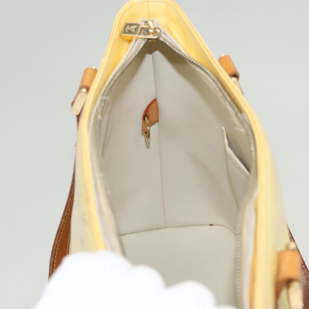 LOUIS VUITTON Monogram Vernis Houston Hand Bag Perle M91342 LV Auth BA2688