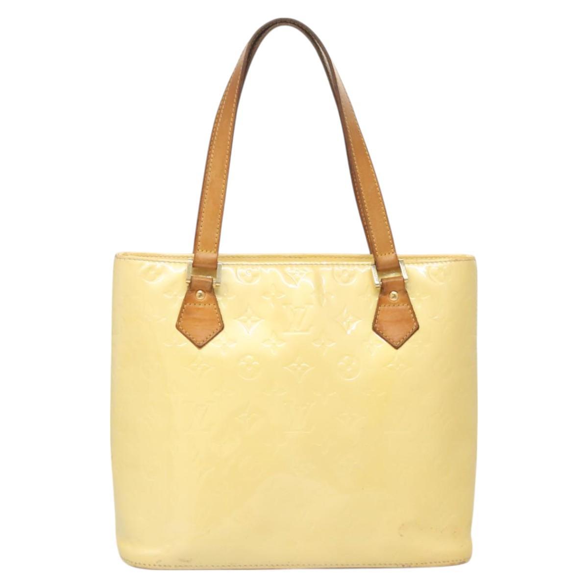 LOUIS VUITTON Monogram Vernis Houston Hand Bag Perle M91342 LV Auth BA2688