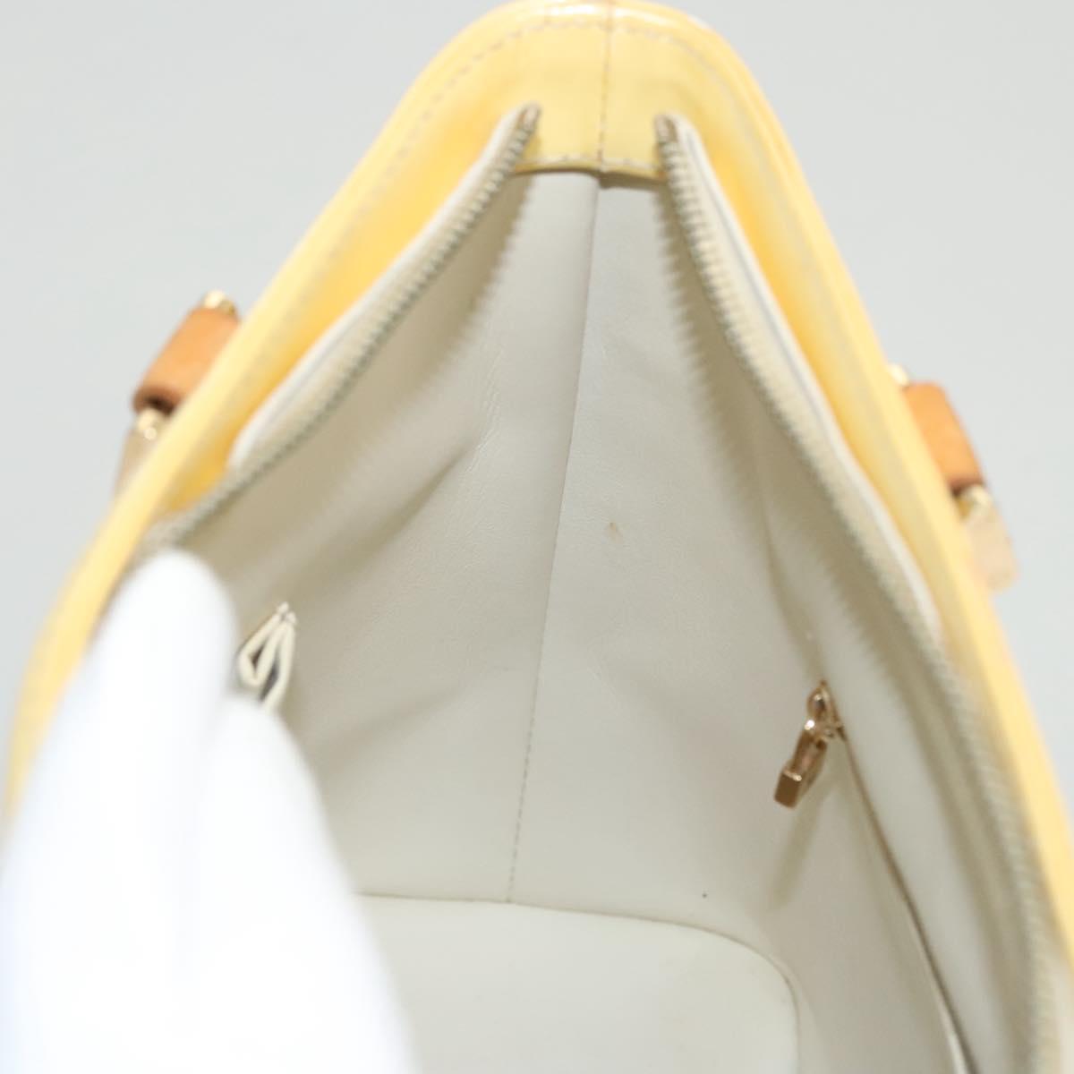 LOUIS VUITTON Monogram Vernis Houston Hand Bag Perle M91342 LV Auth BA2688