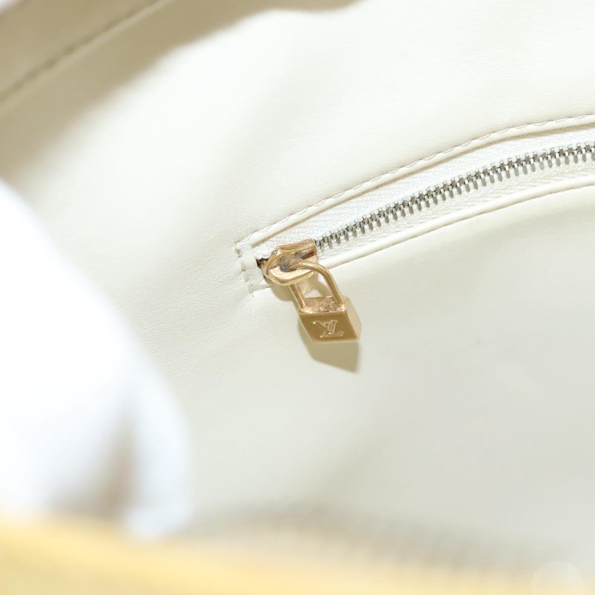 LOUIS VUITTON Monogram Vernis Houston Hand Bag Perle M91342 LV Auth BA2688