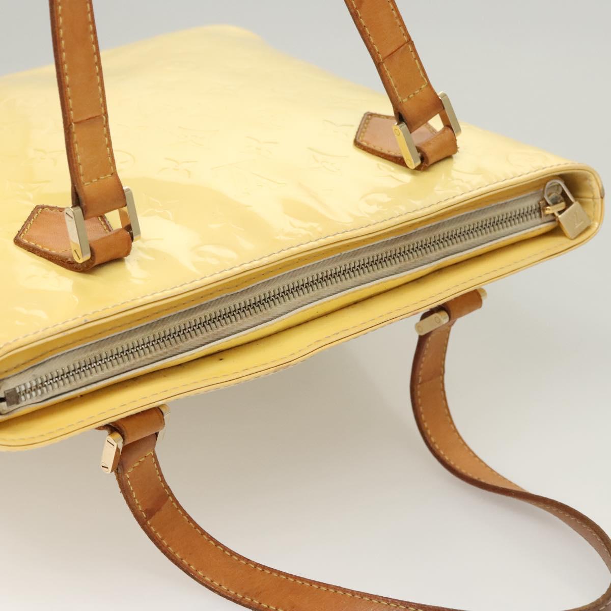 LOUIS VUITTON Monogram Vernis Houston Hand Bag Perle M91342 LV Auth BA2688