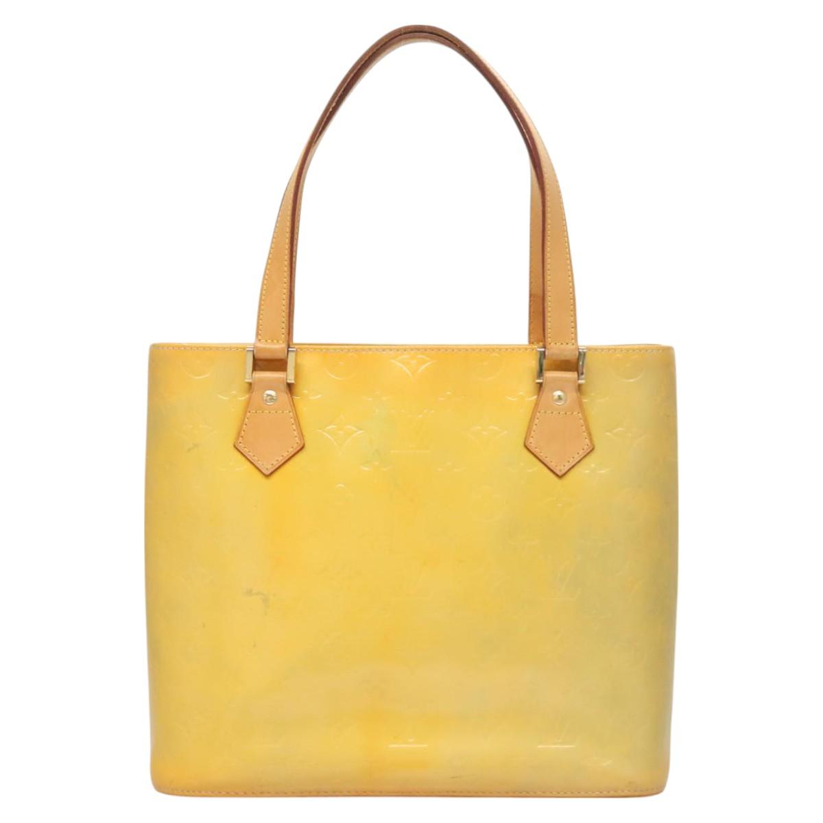 LOUIS VUITTON Monogram Vernis Houston Hand Bag Gris M91053 LV Auth BA2689