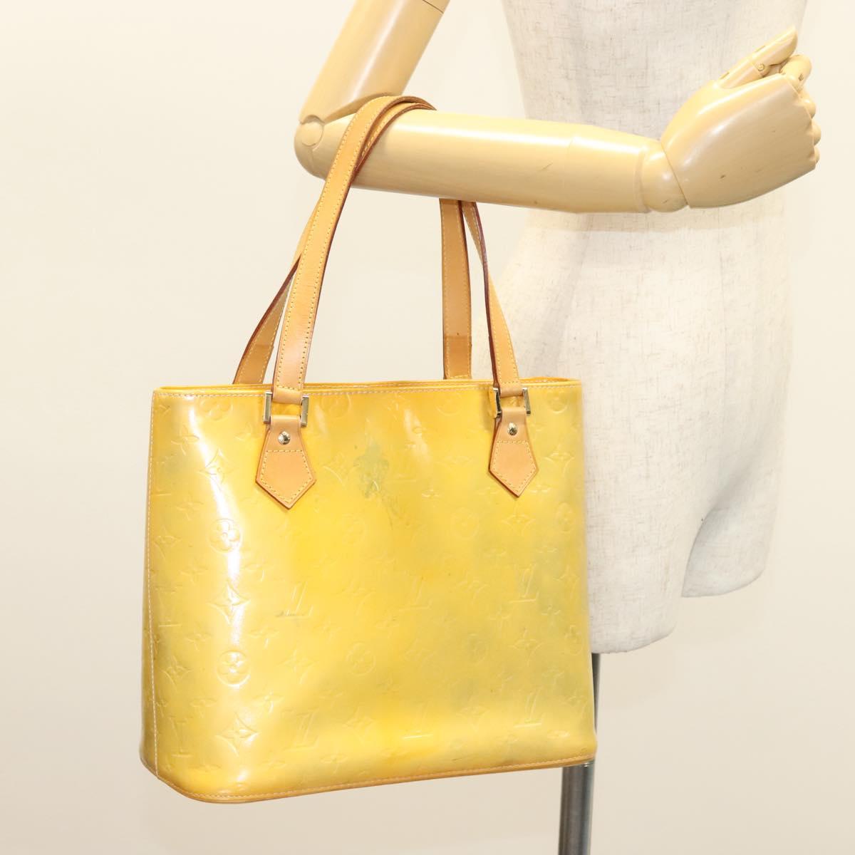 LOUIS VUITTON Monogram Vernis Houston Hand Bag Gris M91053 LV Auth BA2689