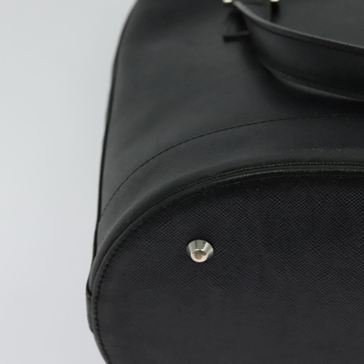BURBERRY Tote Bag Leather Black Silver Auth BA2708