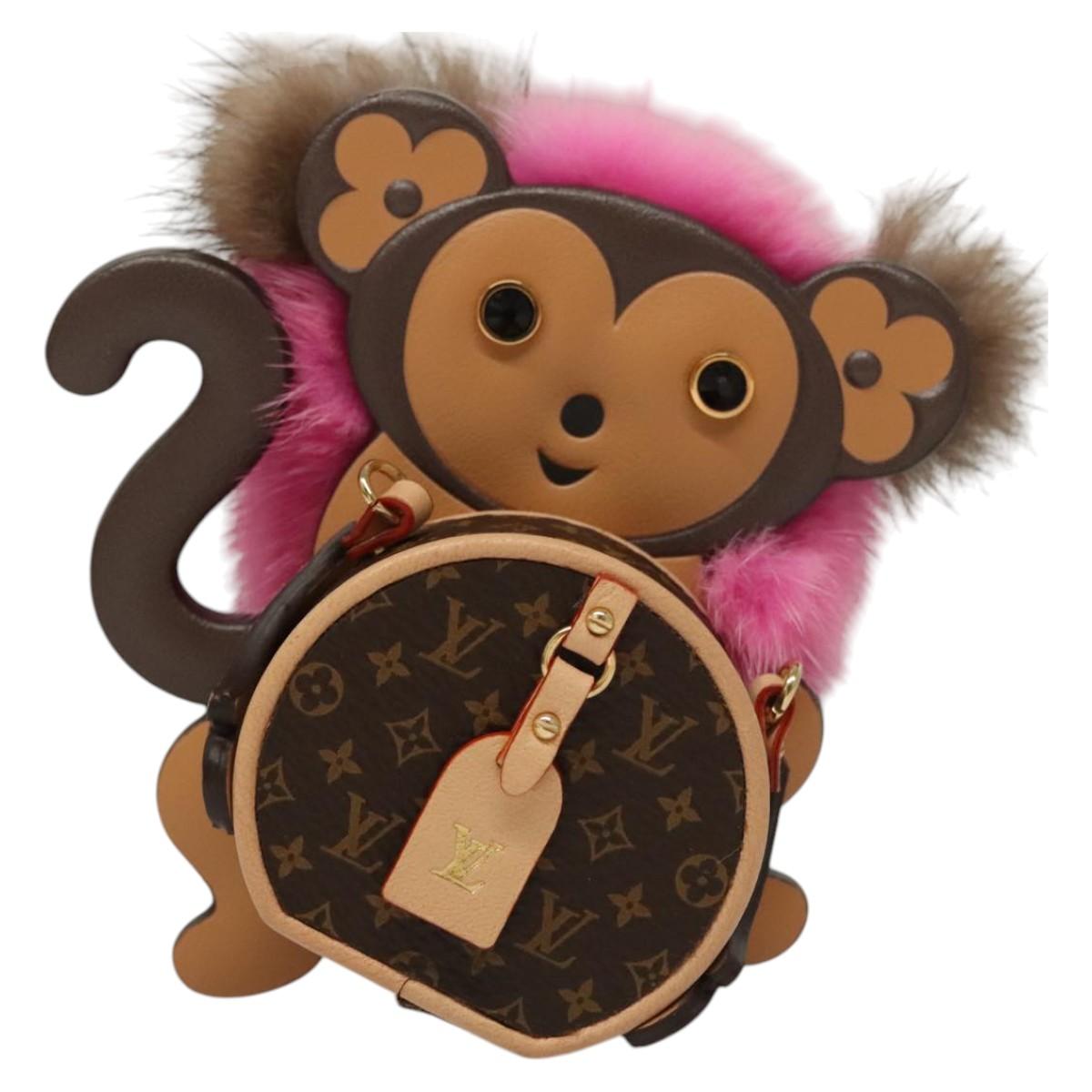 LOUIS VUITTON Monogram Body Chain Monkey Necklace Brown LV Auth BA270SAV