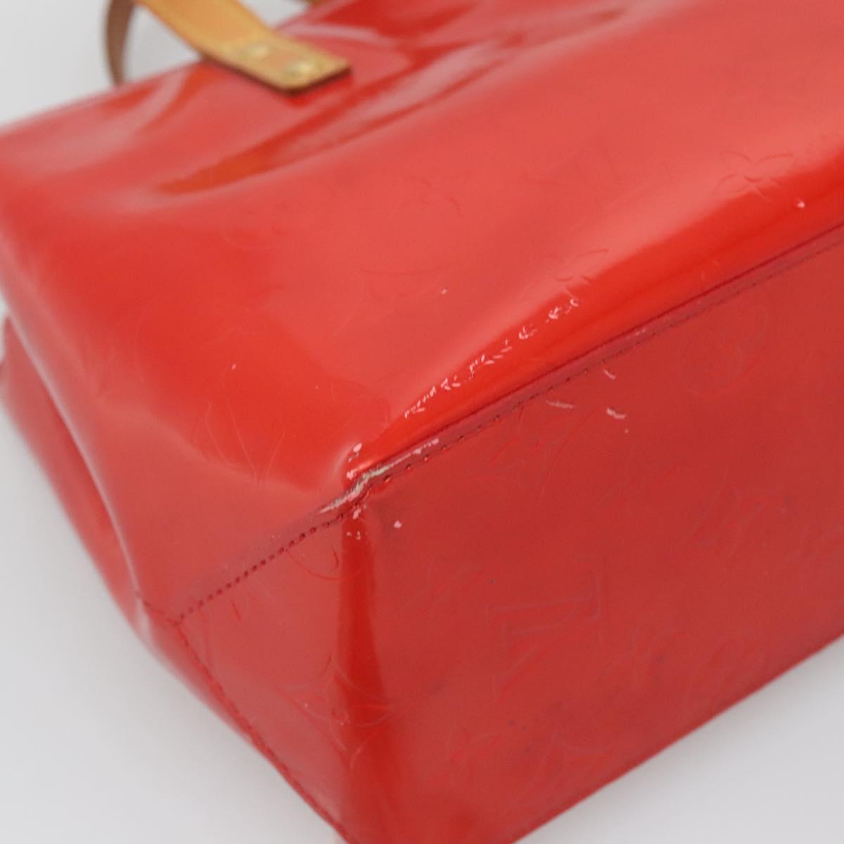LOUIS VUITTON Monogram Vernis Reade PM Hand Bag Red Rouge M91088 LV Auth BA2716