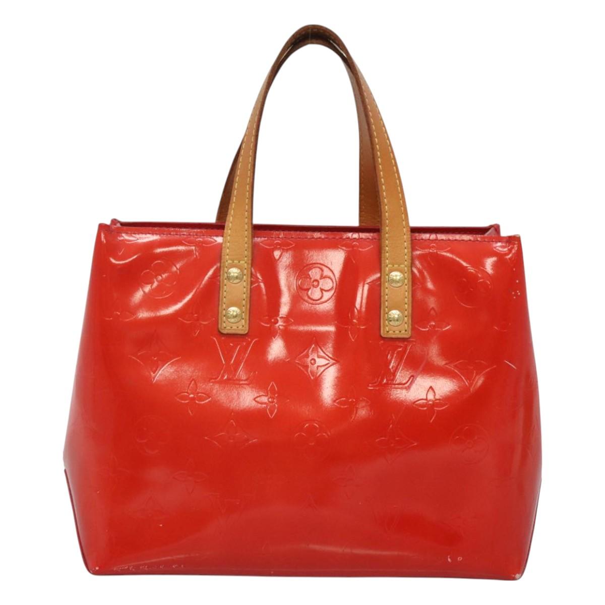LOUIS VUITTON Monogram Vernis Reade PM Hand Bag Red Rouge M91088 LV Auth BA2716