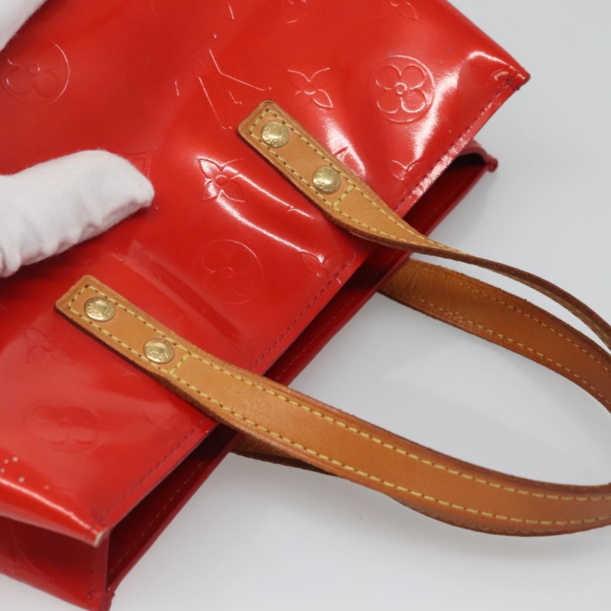 LOUIS VUITTON Monogram Vernis Reade PM Hand Bag Red Rouge M91088 LV Auth BA2716