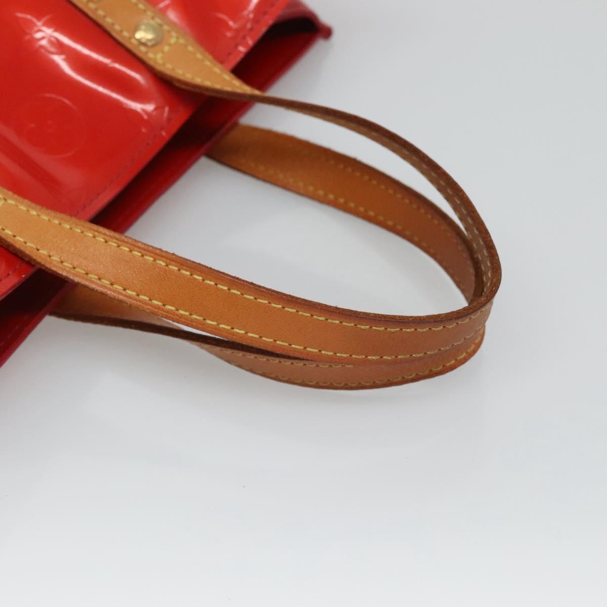 LOUIS VUITTON Monogram Vernis Reade PM Hand Bag Red Rouge M91088 LV Auth BA2716