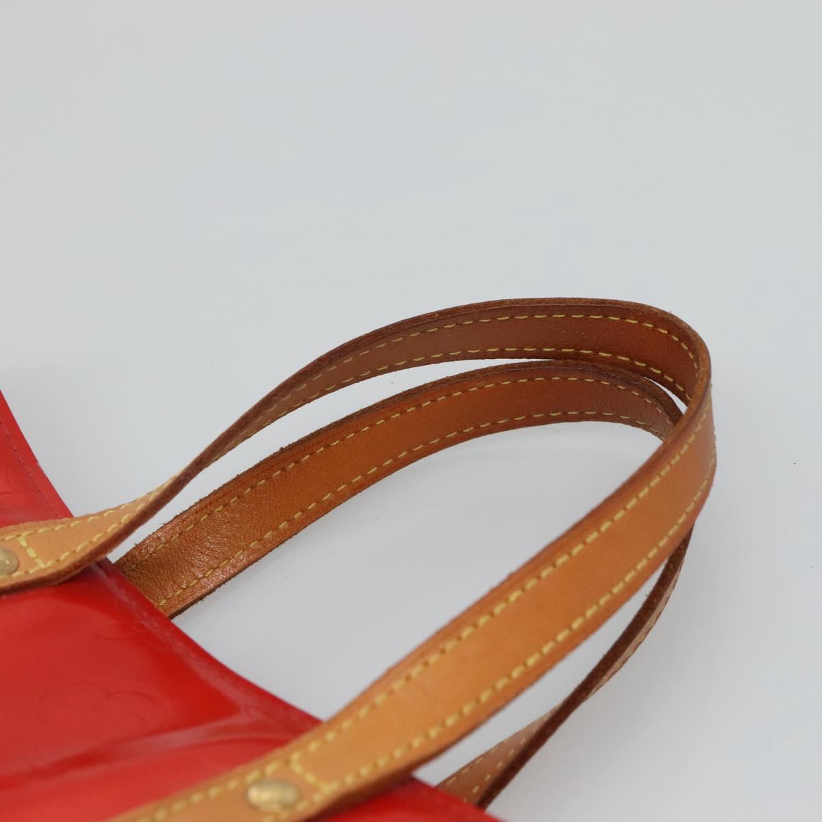 LOUIS VUITTON Monogram Vernis Reade PM Hand Bag Red Rouge M91088 LV Auth BA2716