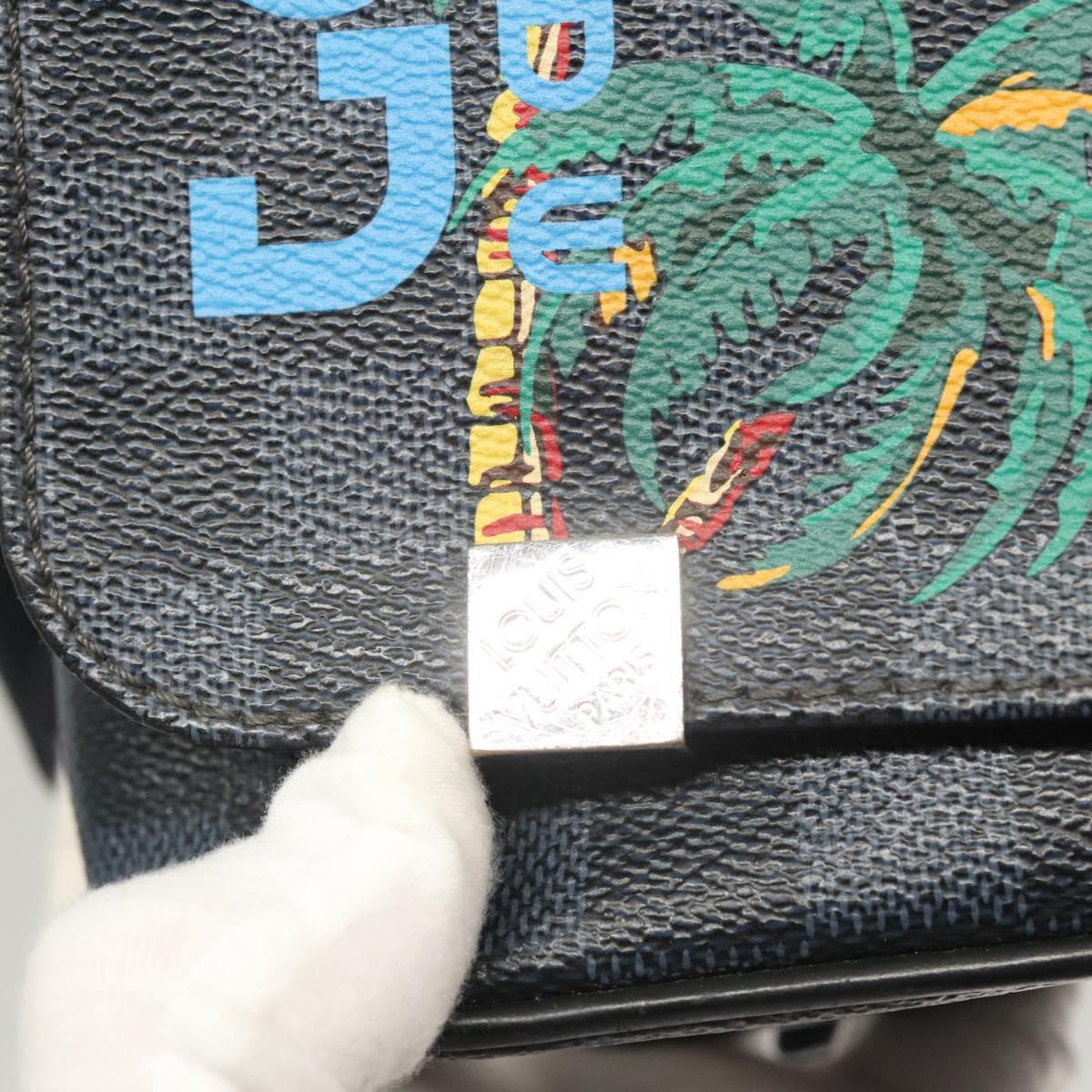 LOUIS VUITTON Damier Cobalt District PM NM Shoulder Bag N50005 LV Auth BA2720