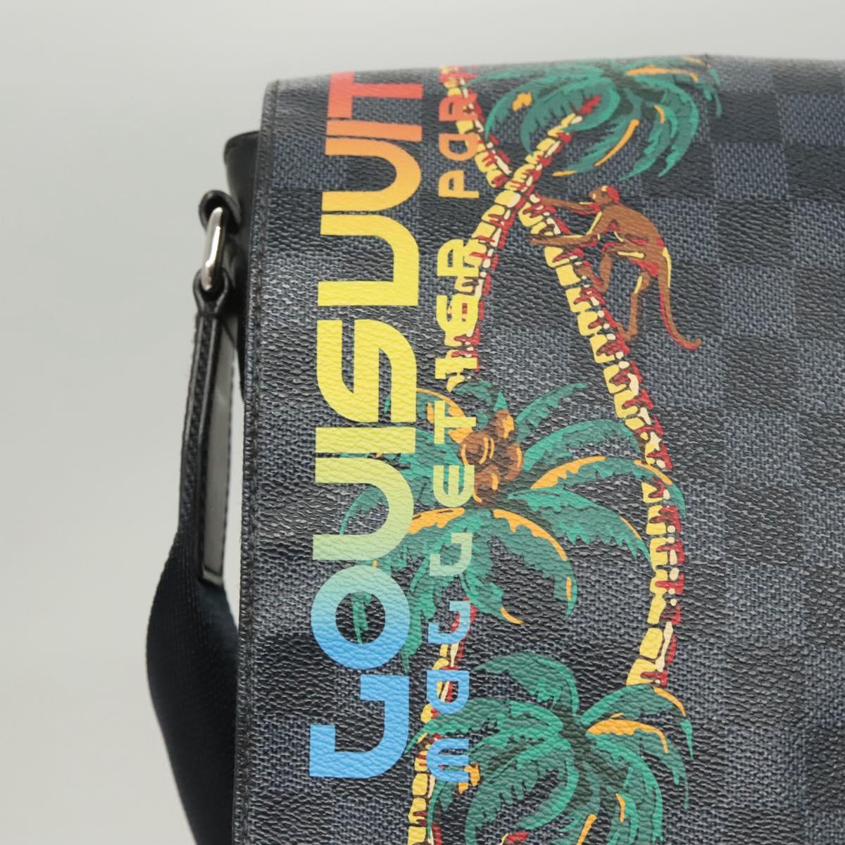 LOUIS VUITTON Damier Cobalt District PM NM Shoulder Bag N50005 LV Auth BA2720