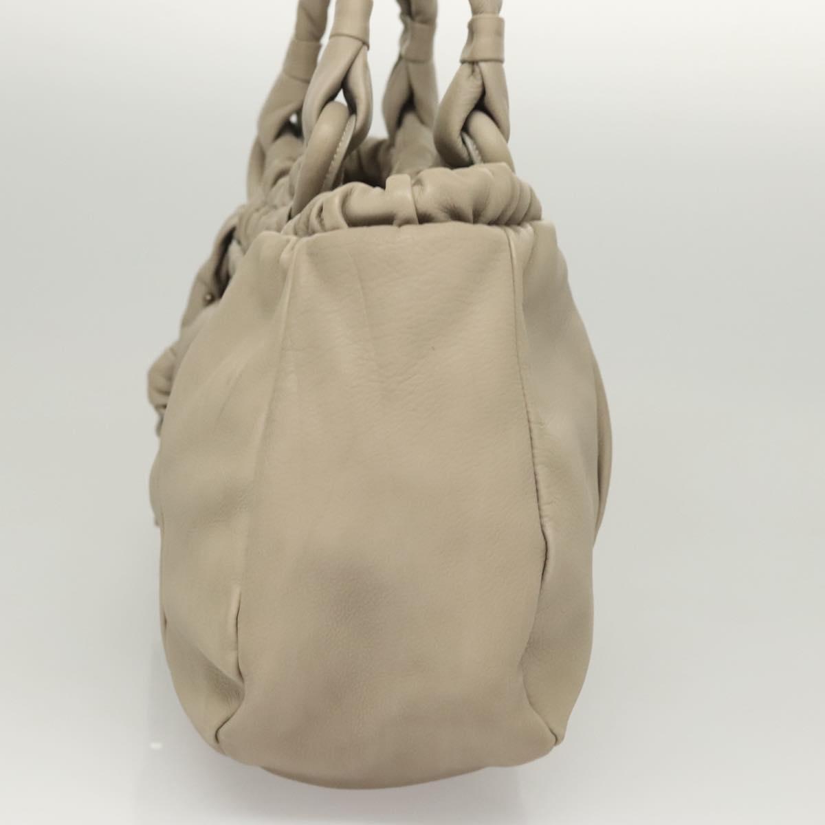 Salvatore Ferragamo Gancini Shoulder Bag Leather Beige Auth BA2736
