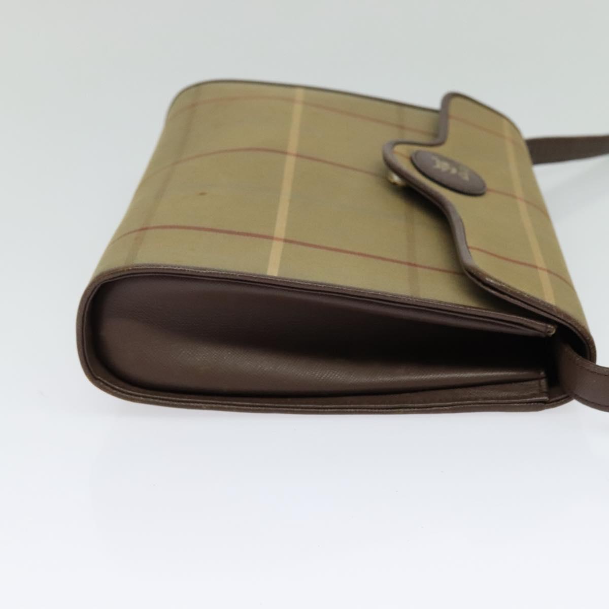 Burberrys Nova Check Shoulder Bag Canvas Beige Gold Auth BA2751