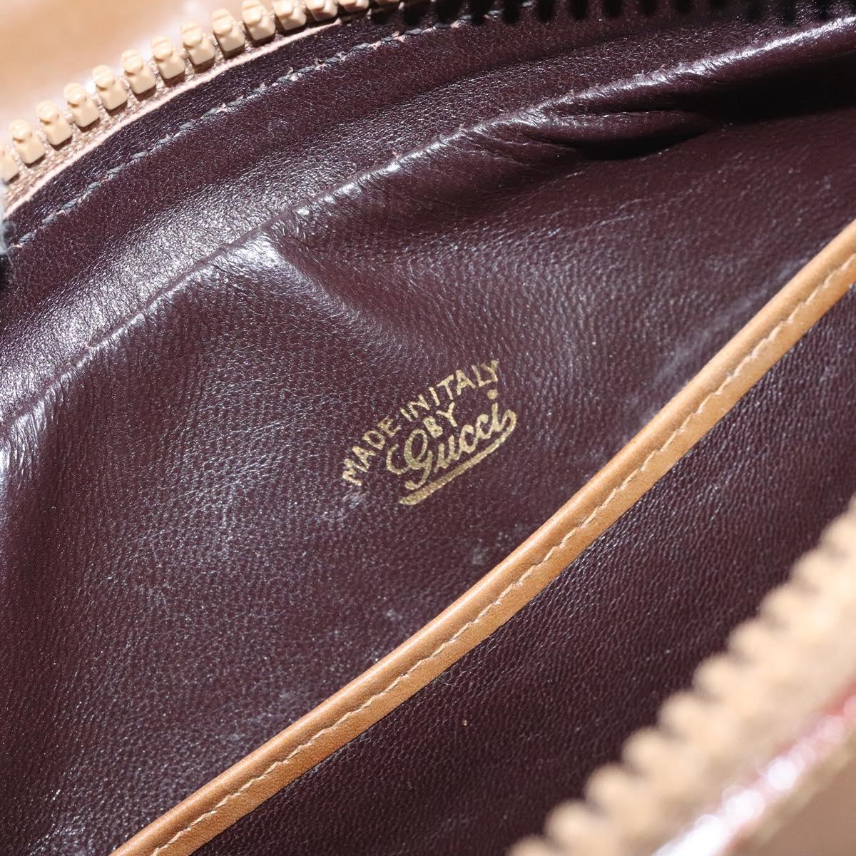 GUCCI Micro GG Canvas Shoulder Bag Brown Gold Auth BA2829