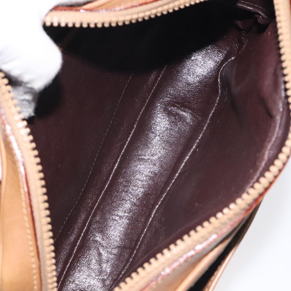 GUCCI Micro GG Canvas Shoulder Bag Brown Gold Auth BA2829