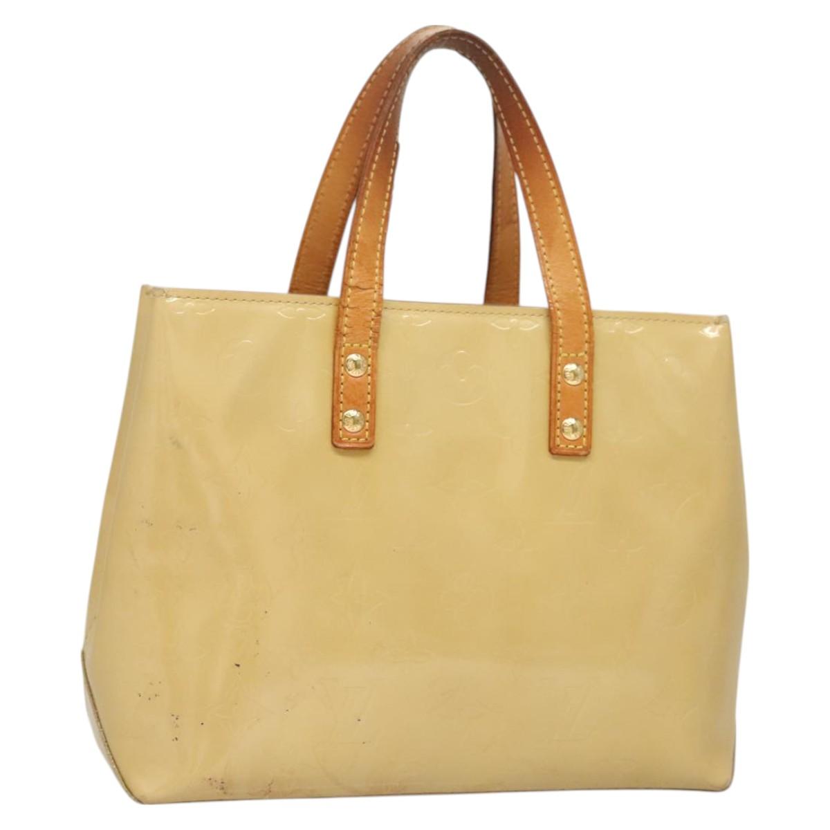 LOUIS VUITTON Monogram Vernis Reade PM Hand Bag Beige M91334 LV Auth BA2848