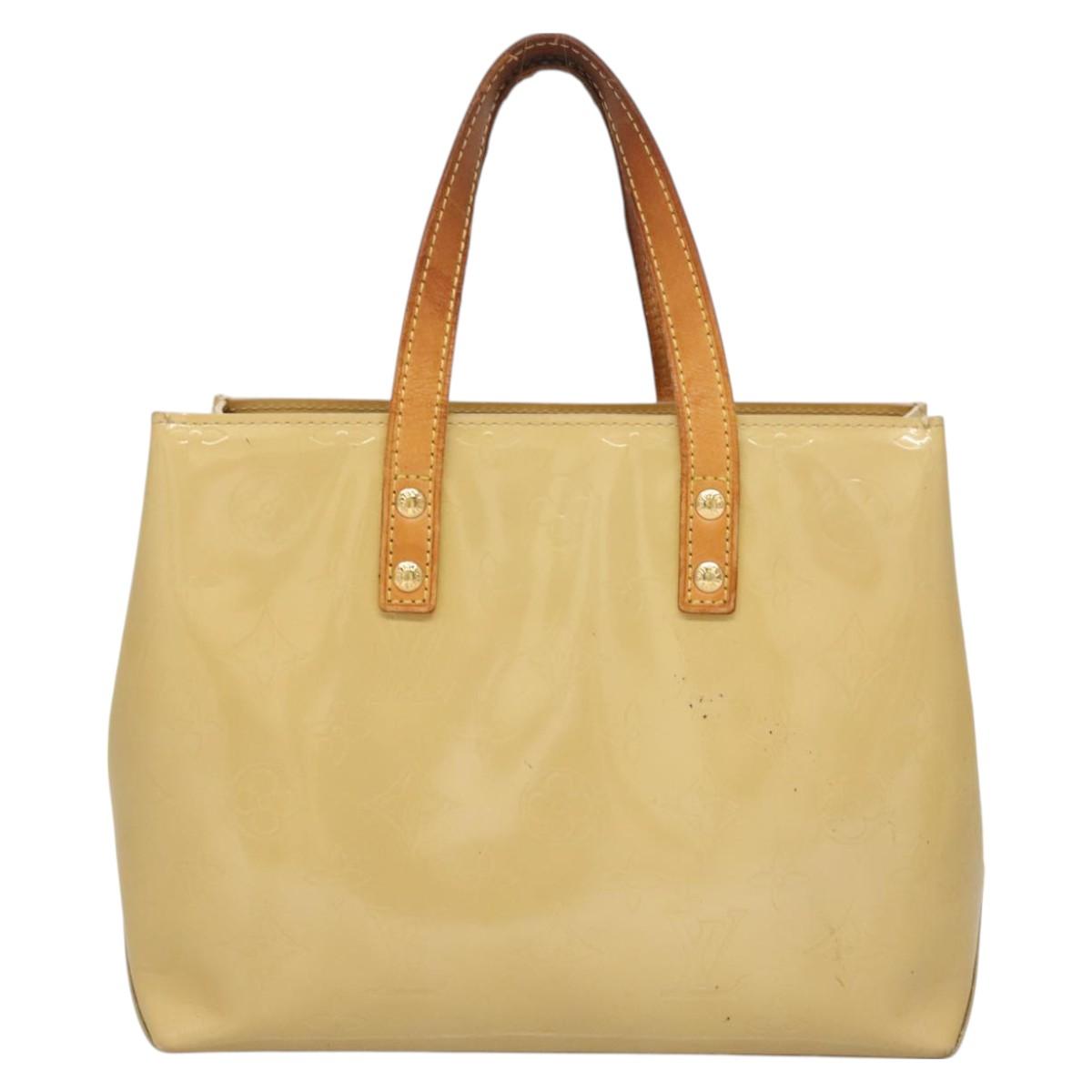 LOUIS VUITTON Monogram Vernis Reade PM Hand Bag Beige M91334 LV Auth BA2848