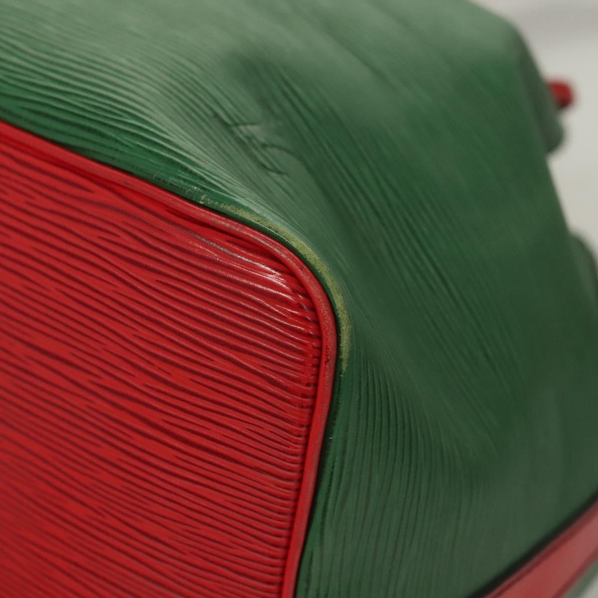 LOUIS VUITTON Epi Petit Noe Shoulder Bag Bicolor Green Red M44147 LV Auth BA2850