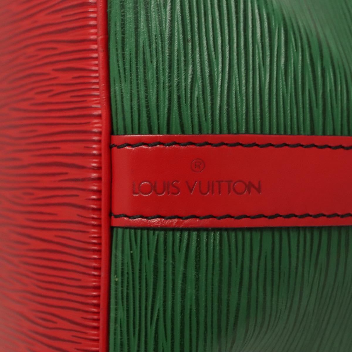 LOUIS VUITTON Epi Petit Noe Shoulder Bag Bicolor Green Red M44147 LV Auth BA2850