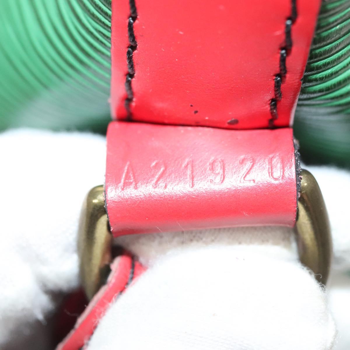 LOUIS VUITTON Epi Petit Noe Shoulder Bag Bicolor Green Red M44147 LV Auth BA2850