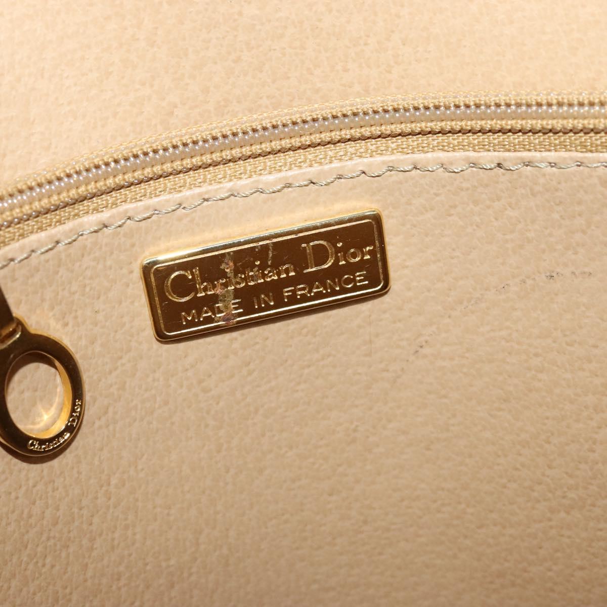 Christian Dior Trotter Canvas Hand Bag PVC 2way Navy Gold Auth BA2861