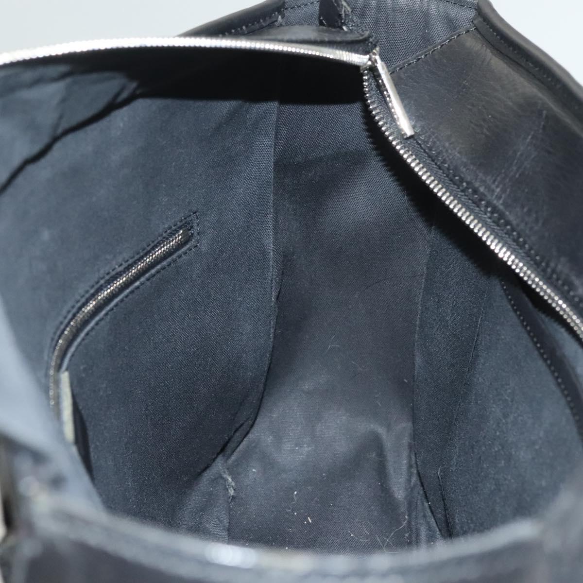BURBERRY Nova Check Hand Bag Wool Black Silver Auth BA2877