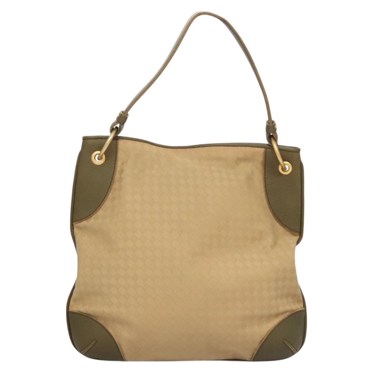 BOTTEGA VENETA Shoulder Bag Canvas Beige Auth BA2883