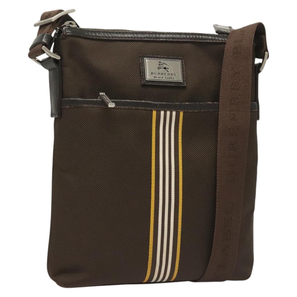 BURBERRY Black label Shoulder Bag Canvas Brown Auth BA2884