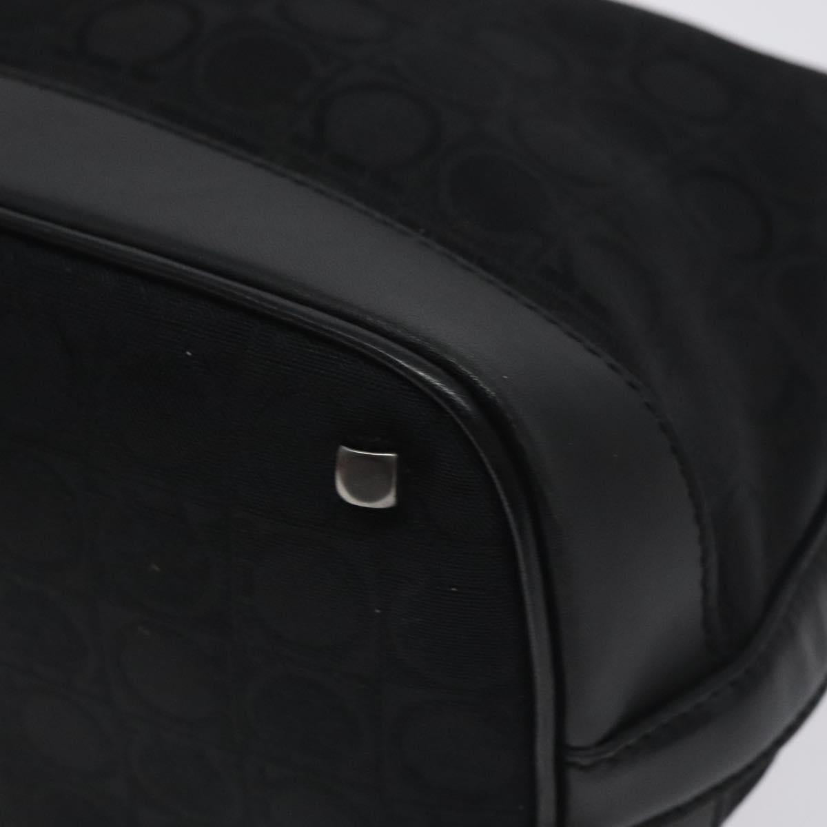 Salvatore Ferragamo Gancini Shoulder Bag Canvas Black Auth BA2888
